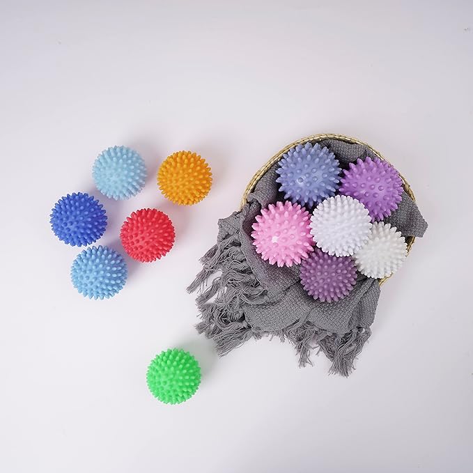 Reusable Laundry Dryer Balls Plastic Fabric Softener Dryer Balls Eco Friendly Alternatives Soften and Fluff Laundry Wrinkle Release… (Golden State)