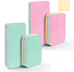 Peelable Microfiber Sponges 4 Pack – 12-Layer Tear Away PVA Cleaning Pads, Ultra Absorbent Non-Scratch Rainbow Sponge for Kitchen Dish, Countertop, Bathroom, Glass & Car Cleaning