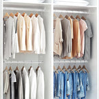 STORAGE MANIAC Hanging Closet Rod, Adjustable Width and Height Closet Hanging Organizer, Space-Saving Clothes Hanging Bar, Closet Extender Hanging Rod Double Closet Hanging Rod, 1 Pack Chrome