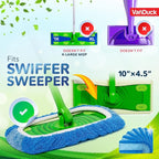 VanDuck Reusable Pet Heavy Duty Mop Pads Compatible with Swiffer Sweeper (4-Pack) - Washable Microfiber Mop Pads for Wet & Dry Use - All Purpose Floor Mopping and Cleaning Product