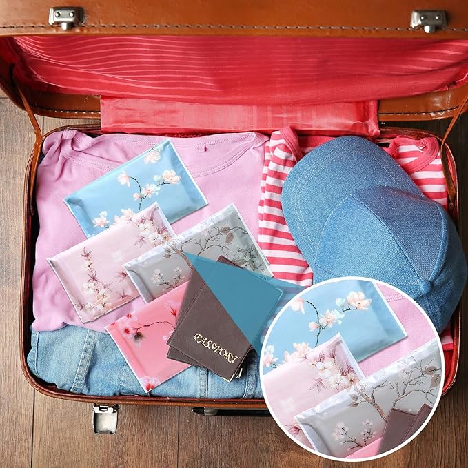 PerKoop 100 Pack Pocket Tissues Travel Slim Packs Small Facial Tissues Wallet Size Toilet Paper for Travel Guest Wedding Supplies, 4 Styles(Colorful Flowers)