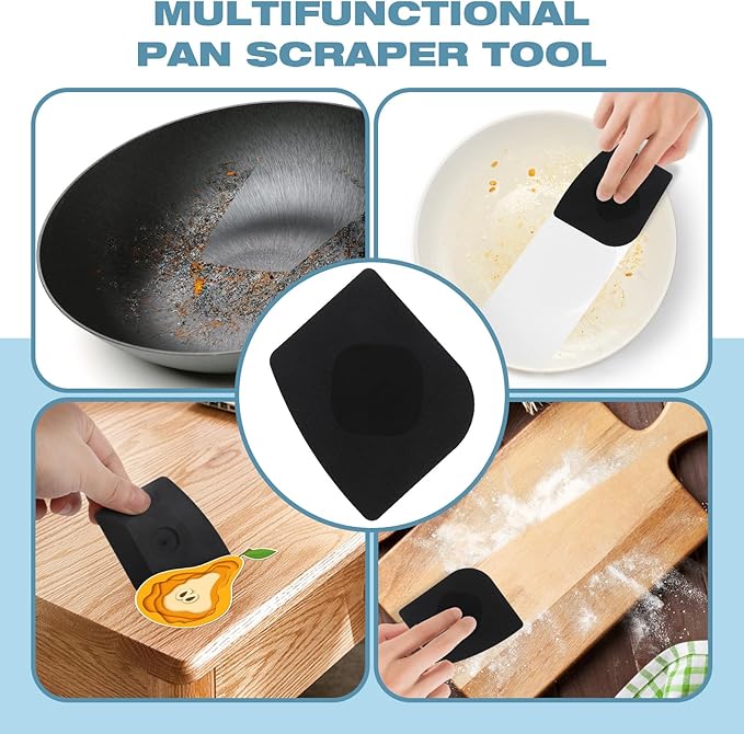 Cast Iron Scrubber | Dish Scrub Brush | 316 Cast Iron Cleaner Chainmail Scrubber for Pan Skillet Cleaner - Dish Scouring Pad Dishwasher Safe Cleaning Kit, Blue