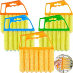 Geiserailie 5 Pieces Blind Cleaner Duster Tool 7 Finger Dusting Cleaner for Window Venetian Washable Mini Brush Hand Held Tool for Air Conditioner Dust Dirt (5 Colors)