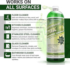 Advanage 20X All Purpose Cleaner Concentrate – Green Apple Eco-Friendly Heavy Duty Degreaser, Multisurface Cleaner for Bathroom, Kitchen, Floors, Household Cleaning Supplies, Made in USA, 32 Fl Oz