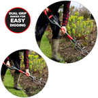 Roamwild Multi-Digger Garden Digging Spading Fork – Fibreglass Light Weight Gardening with Unique Dual Soft AIR Light Grip Technology & Soil Lump Cutting Bladed Tines (Fork)