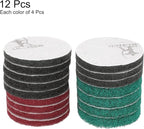 HARFINGTON 4pcs Scrubber Scouring Pads 180 400 800 1200 Grits 4 Inch Drill Power Brush Hoop and Loop Surface Conditioning Disc Drill Scuffing Disc Scrub Pads for Kitchen Cleaning, 4 Colors