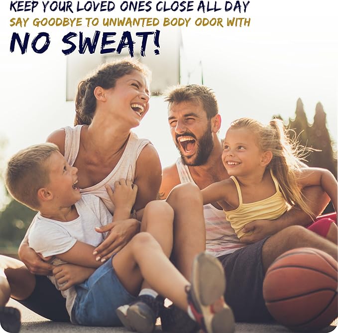 NO SWEAT! Ultra Long Lasting Sweat and Body Odor Protection, 98% Natural Ingredients, Hypoallergenic & Clinically Tested, Alcohol-Free & Fabric Safe, 20x Longer Duration, Created from Science (50mL)