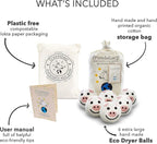 Friendsheep Wool Dryer Balls, Organic Reusable Fabric Softener Alternative for Laundry, Handmade, Fair Trade, Hypoallergenic, Eco-Friendly, Plastic-Free (6 Pack XL – Pig- Piggy Band)