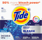 Tide Powder Laundry Detergent with Bleach, Original Scent, 89 Loads, 129 oz