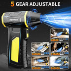 Electric Compressed Air Duster Cordless: 2026 Upgraded Mini Blower with 310g Wind Pressure 5-Speed Adjustable 360000 RPM for Computer Keyboard Outdoor and Car Cleaning - Fast Charging Handheld Blower