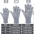 Patelai 3 Pairs Microfiber Plant Dusting Gloves Leaf Cleaning Gloves for Indoor Plants, Blinds, Furniture, House (Dark Blue,Gray,Khaki,Medium)