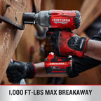 CRAFTSMAN V20 RP Impact Wrench, Cordless, Brushless, High Torque, 1/2 Inch, 4Ah Battery and Charger Included (CMCF940M1)