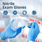 Disposable Nitrile Exam Gloves, Blue, Nitrile Gloves Disposable Latex Free, Medical Gloves, Cleaning Gloves, Food-Safe Rubber Gloves, Powder Free, Non-Sterile, 50-ct Box (Small)