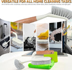 5-Pack Heavy Duty Scrub Brushes Set with Wooden Handles, Multi-Surface Scrubber for Kitchen, Bathroom, Tile & Grout, Includes Spherical, Triangle, Square & Dish Brush for Stubborn Stains
