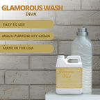Worldwide Nutrition Bundle Compatible with Tyler Candle Company Glamorous Wash Diva Laundry Liquid Detergent - Diva Scented Luxury Detergent - Hand and Machine Washable - 907g (32 Fl oz) with Keychain