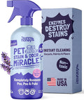Sunny & Honey Pet Stain & Odor Miracle - 32 Fl Oz, Light Lavender Scent - Carpet Stain Remover & Urine Odor Eliminator - Upholstery Cleaner Spray - Enzyme Formula for Upholstery, Couch & Mattress
