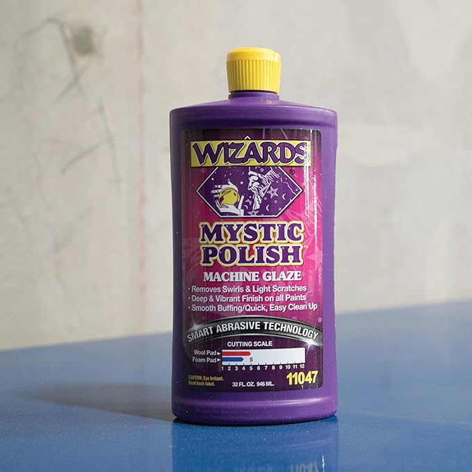Wizards Mystic Polish Machine Glaze - Cutting Compound and Polish with Smart Abrasive Technology - Professional Car Scratch Remover - Water-Based Polishing Compound for Car Detailing Kit - 32 oz