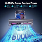 uwant Mattress Vacuum Cleaner, 16Kpa 450W Bed Vacuum Cleaner with 253.7nm UV-C Light, 149°F Heat, 36000 RPM/Min Tapping, HEPA Filter & Ultrasonic, Handheld Vacuums for Bed, Sofa, Couch, Crib, Set of 1