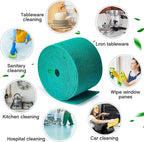 Tioncy 2 Pcs 40 ft Green Scrubbing Pads Roll Heavy Duty Scouring Pads Non Scratch Household Scrub Pads Anti Grease Scrubbing Pads for Dish Metal Grills, 20 ft x 6 in x 0.3 in