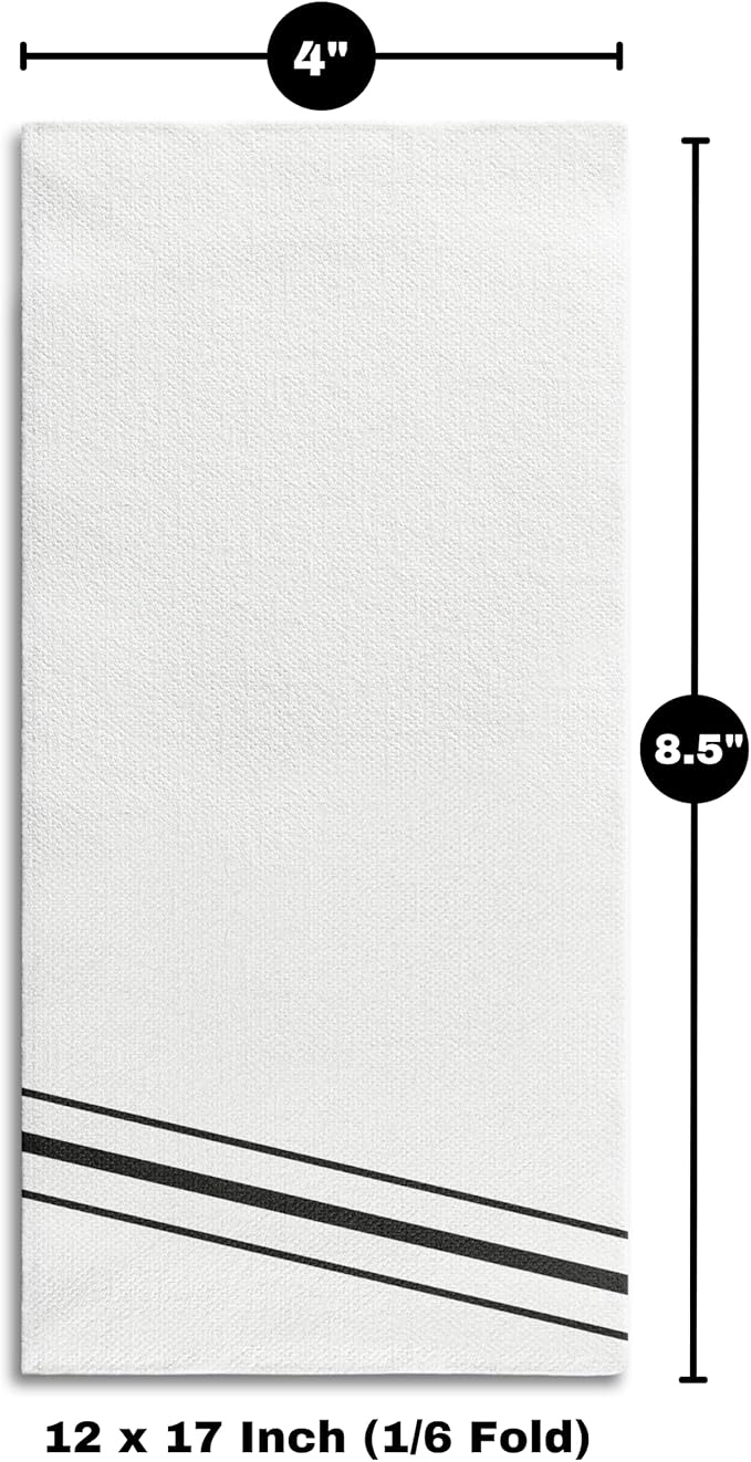 100 Pack Linen Feel Guest Paper Hand Towels | Disposable Super Absorbent Airlaid Paper Towels For Bathroom, Party, Weddings, Or Events | 12 x 17 Inches 1/6 Folded Decorative Design