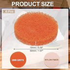 uxcell 8Pcs Scrubber Scouring Pad, 2 Inch 2000 Grits Drill Power Brush Hoop and Loop Scrub Pads Discs Polishing Pad for Household Furniture Automotive Cleaning, Orange