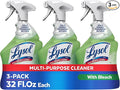 Lysol Multi-Purpose Cleaner Sanitizing and Disinfecting Spray with Bleach,All Purpose Cleaning Spray for Bathrooms and Kitchens,32oz,(Pack of 3)