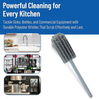 SPARTA Scrub Brush Bottle Brush, Dishwasher Safe Brush with Hanging Hole for Cleaning, Plastic, 16 Inches, Gray
