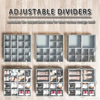 Shoe Organizer for Closet,2 Pack Foldable Shoe Storage Organizer Box Bin with Adjustable Dividers and Clear Cover, Fits up to 16-32 Pairs（Grey）