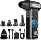 SDFM Compressed Air Duster - 180,000 RPM Snow Blower - with Brushless Motor, 3-Gear Adjustable Air Duster - for Keyboard, PC, Car, Air Bed, and Home Cleaning (X15)