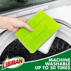 Libman Rinse 'n Wring Mop and Bucket System | Microfiber Floor Mop | Hardwood Floor Cleaner | Wet & Dry Mop | Clean & Dirty Water Chambers | Power Blades | 5 Total Microfiber Pads
