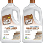 Quick Shine Hardwood Floor Luster 64oz, 2Pk | Plant-Based Cleaner & Polish w Carnauba | Simply Squirt & Spread | Don't Refinish It & Multi Surface Deep Floor Cleaner and Wax Remover 27oz, 2Pk