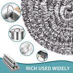Stainless Steel Scourer Heavy Duty Scrubber Pads Steel Wool Pack of 6,40g