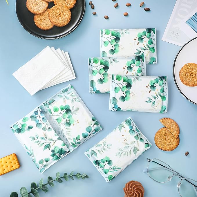 Geyee 50 Packs Facial Tissue Travel Packs Disposable Pocket Tissues for Wedding Guest Travel School Purse Home Supplies, 500 Sheets 3 Ply(Eucalyptus Leaf)