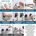 TAILI Shower Caddy Suction Cup with Hooks & Soap Holder, Heavy Duty Bathroom Shower Organizer, No Drilling Shelves for Inside Bathroom, Brown Metal Storage Holder