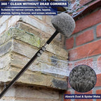 2 Pack Grey Twist-On Cobweb Duster Head Brush - Fits Standard 3/4 inch Threaded Poles, Attachment Spider Web Duster Brush for Outdoor & Indoor Cleaning