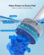 LFBEAR Disposable Toilet Brush Wand, Wall Mounted Toilet Cleaner Kit with Holder, 12 Refills Replacement Heads for Bathroom Cleaning