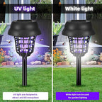 Solar Bug Zapper Outdoor Waterproof Solar Powered Mosquito Zapper Repellent Outdoor Patio,Cordless & Auto On/Off Small Fly Insect Zappers for Garden Backyard Gnat Bug Lamp for Outside,Pack of 4