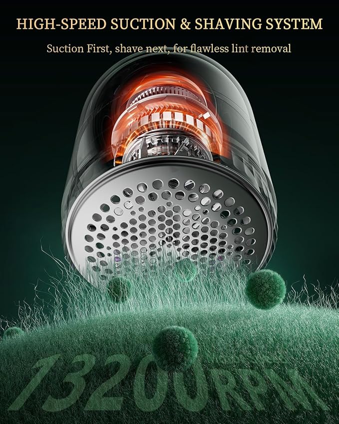 Fabric Shaver with Lint Brush, Large Lint Shaver with Digital Display, 3-Speeds Lint Remover with 6-Leaf Blades, Electric Sweater Shaver to Remove Pilling for Clothes, Furniture