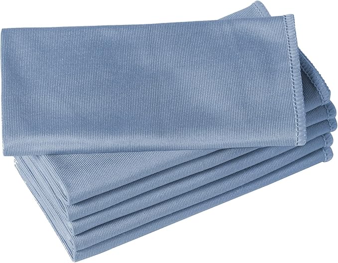Puomue 6 Pack Microfiber Glass Cleaning Cloth, 16 Inch X 16 Inch, Lint Free Quickly Clean Window, Glasses, Windshields, Mirrors, and Stainless Steel, Dark Blue