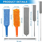 3 Pcs Professional Gap Cleaning Duster Sets, 1 Pcs 100 inch Retractable Gap Duster and 2 Pcs 15 inch Gap Cleaning Dusters, Microfiber Dusters for Gaps, Blinds, Cars, Furniture, Office
