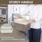 BALEINE 1 Pack Fabric Storage Bins for Shelves, Linen Storage Baskets for Organizing, Decorative Closet Bins for Clothes, Home (Brown, 12"x8"x8")