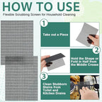 Skyley 24 Pack Flexible Scrubbing Screen Cleaning Mesh for Household 5.5 x 4 Inch Cleaner Toilet Hard Water Ring Remover Scouring Pad Abrasive Grit Cleaning Screen for Remove Carbon, Rust and Scale