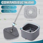Square Microfiber Mop Pads Compatible with True & Tidy True Spin Mop - Mop Replacement Pads for Square Spin Mop and Bucket - Washable Pads fit for All 9 Inch Square Spin Mop (6 Pack)