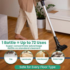 Think Crucial 72x Uses SUPER Concentrate Compatible with Tineco® iFloor & FLOOR ONE (S3/S5/S6) – 6 oz Neutral pH Multi-Surface Floor Cleaning Solution