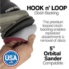 5" Abrasive Pad Hook & Loop Round Non-Woven Discs for Wood, Metal, Scuff Sanding Between Coats of Finish/Paint, Rust Removal, Deburring, Clean Metal, Medium Scuff Pads - 320 Grit - 10 Pack (Maroon)