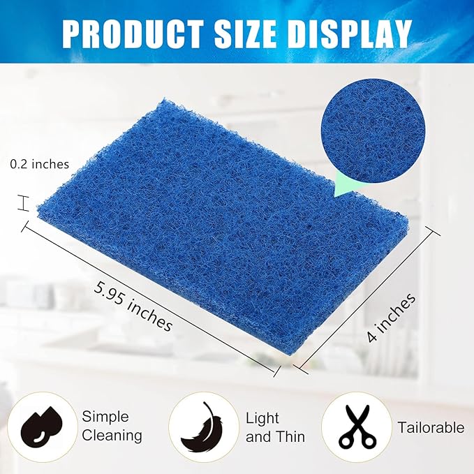 40 Pcs Heavy Duty Scour Pads,Scouring Pads,4 x 5.95 inch Scrubbing Pads for Metal Grills & Kitchen Scrubbers,Non-Scratch Reusable Dish Scrubbing Pads for Kitchen Dishes Sink Bathtub(Blue)