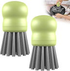 Mini Dish Brush for Cleaning Chicken Shredder, Palm Brush Dish Scrubber with Ergonomic Grip, Kitchen Brush for Washing Dishes, Pans, Pots, Sink (2, Matcha)