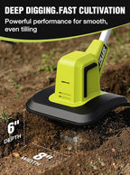 21V Cordless Tiller Cultivator, 400RPM Electric Rototiller with 48 Steel Tines, 4.0Ah Battery & Fast Charger, 8-inch Width 6-inch Depth Garden Tiller, Tiller for Gardening and Soil - Green