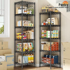 5 Tier Metal Shelving Unit Wire Shelving,Storage Shelves for Small Space:Adjustable Storage Rack Standing Bathroom Shelf and Narrow Shelf for Laundry Dorm Kitchen Pantry Closet15.8"w*11.8"D*53"H