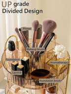 Asayuee 360 Rotating Makeup Organizer,3 Tier Large Capacity Make Up Organizers and Storage,Skincare Perfume Vanity Organizers,Bathroom Cosmetics Storage Organizer Countertop(Gold)